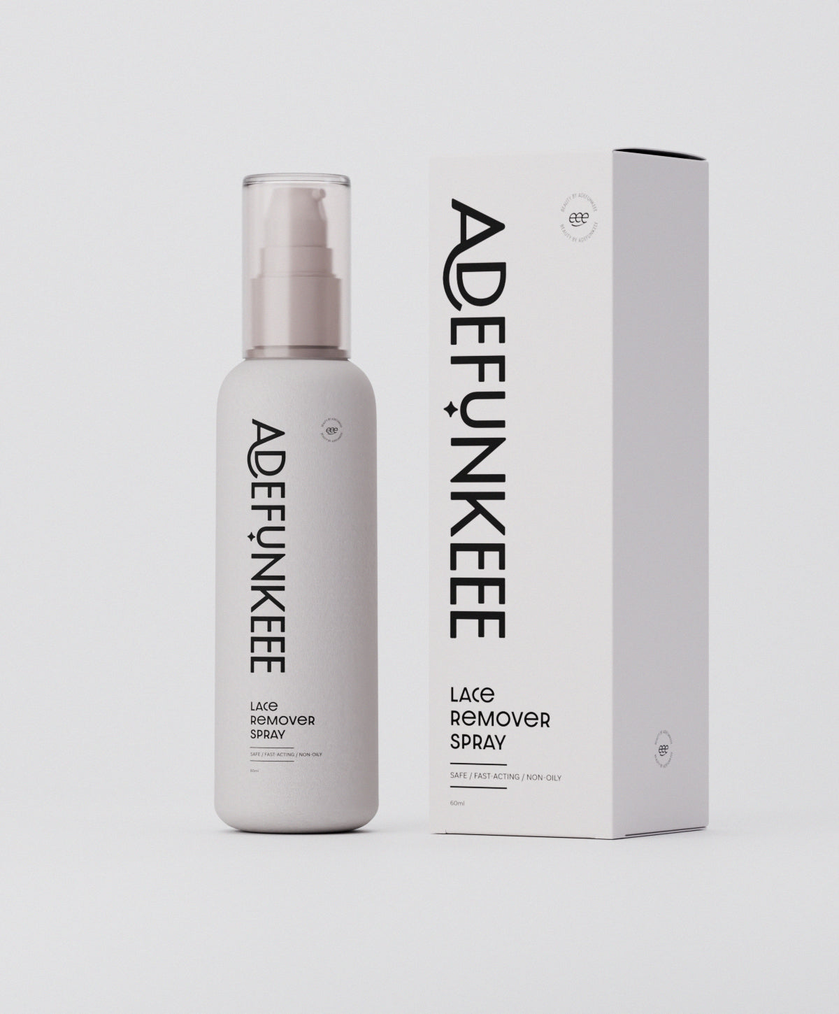 Lace Removal Spray bottle beside its box